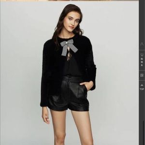 Maje quite bow fur jacket